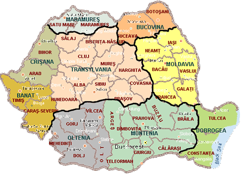 romania politic map